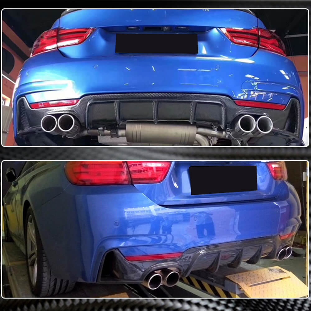 Rear Bumper Diffuser Carbon Fiber V1 (M-Sport) for BMW 4 series F-32 2012-2020 - image 3