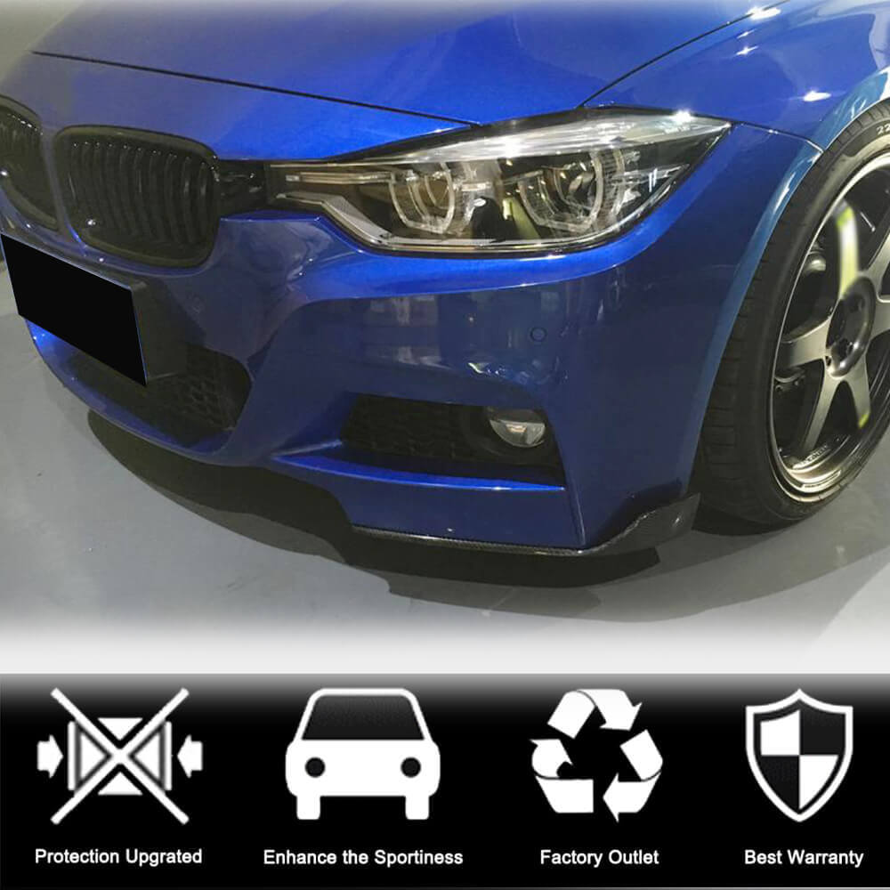 Front Bumper Splitters Carbon Fiber V1 (for M-Sport) for BMW 3 series F-30/31/34 2012-2019 - image 3
