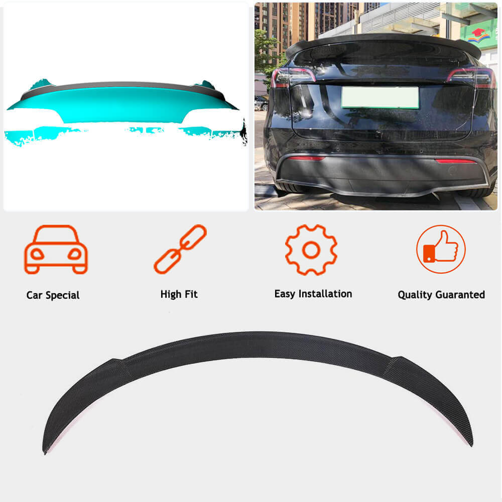 Rear Trunk Spoiler Carbon Fiber V3 (2020-2023) for Tesla Model Y - image 3