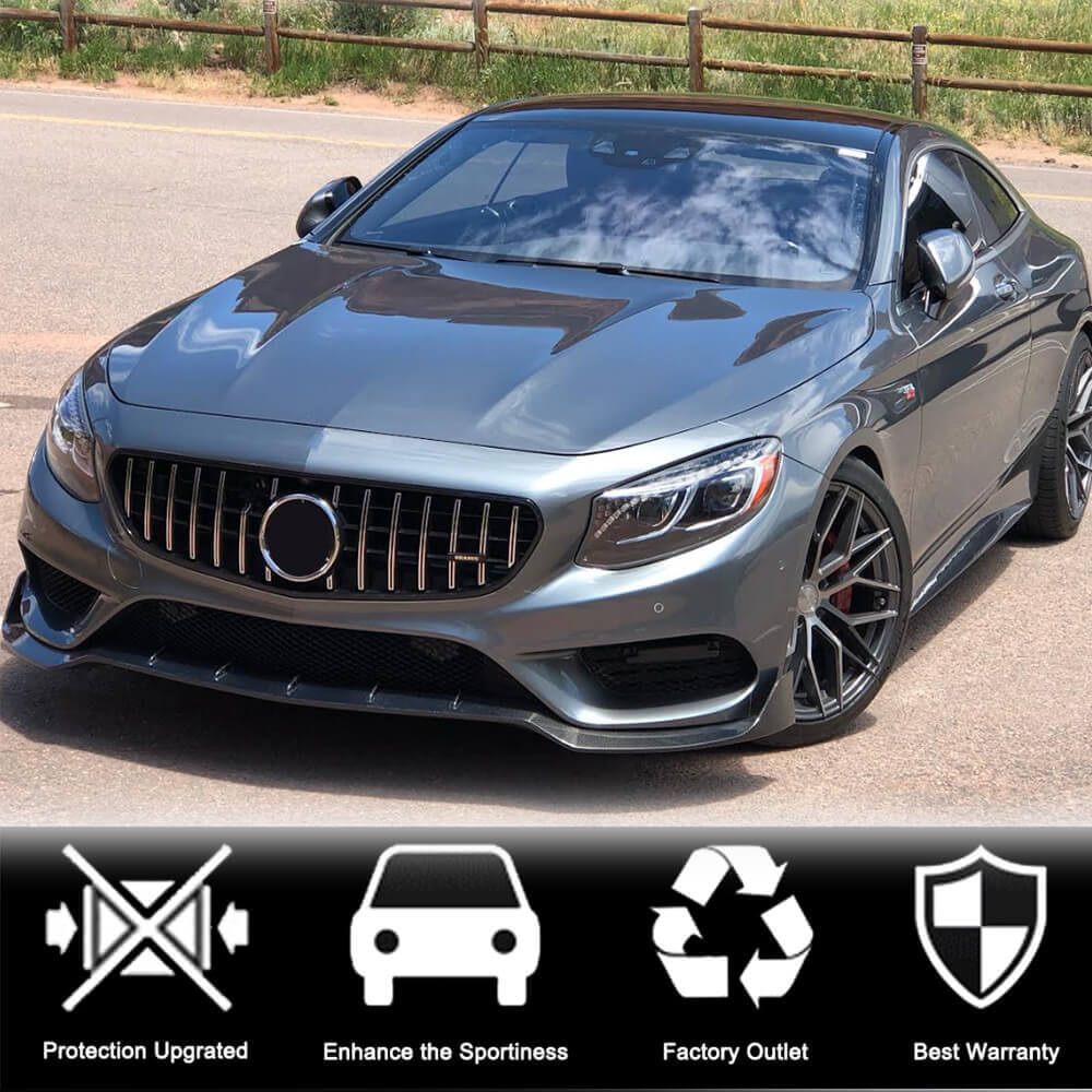 Front Bumper Lip V3 Add-on (for AMG-Line 2015-2018, Carbon) for Mercedes S-class C217 Coupe 2014-2020 - image 3