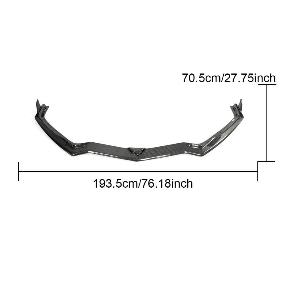 Front Bumper Lip Spoiler (2019-2022, Carbon) for Chevrolet Corvette C8 2019- - image 3