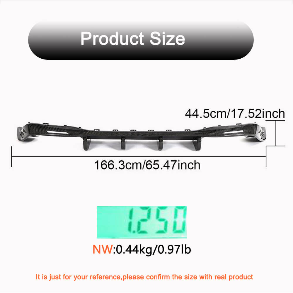Rear bumper diffuser (for R HB, Carbon) for Volkswagen Golf 8 - image 3