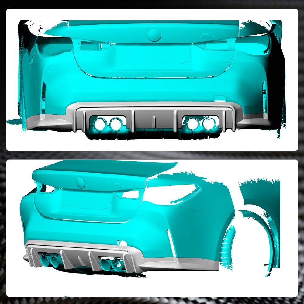 Rear Bumper Diffuser Carbon Fiber (for G82/G83 M4 2020-2023) for BMW 4 series G22/23/26 2020- - image 3
