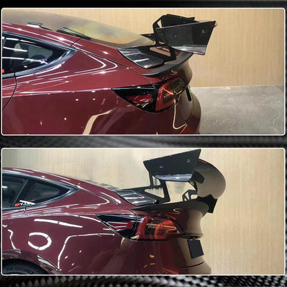 Rear Trunk Spoiler Dry Carbon Fiber V6 (2016-2022) for Tesla Model 3 - image 3