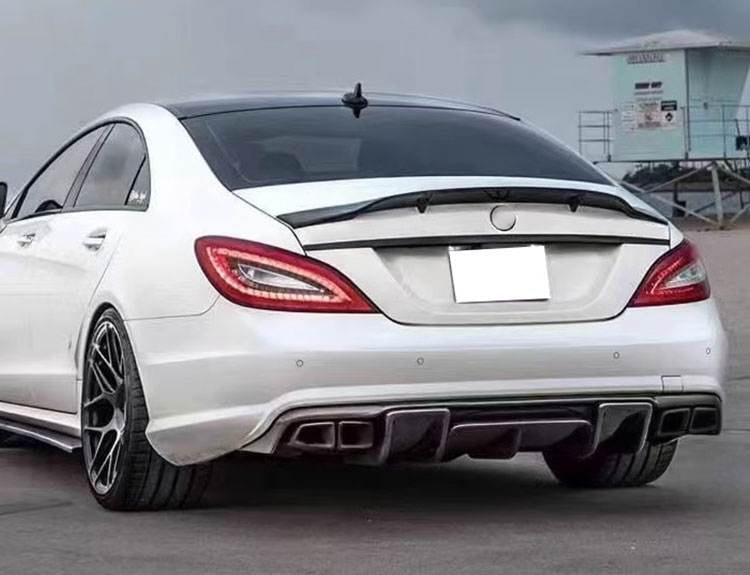 Rear bumper diffuser (for AMG-Line/CLS63 AMG 2011-2014, Carbon) for Mercedes CLS C218 2011-2018 - image 3