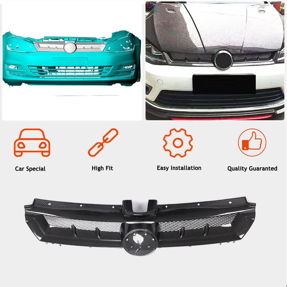 Front Grille (for HB 2012-2017, Dry Carbon) for Volkswagen Golf 7/E-Golf 2012-2020 - image 3
