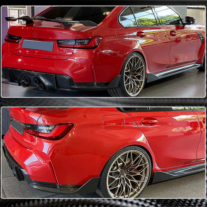 Rear Bumper Splitters Dry Carbon Fiber V2 (for G80) for BMW 3 series G20/21 2018- - image 3