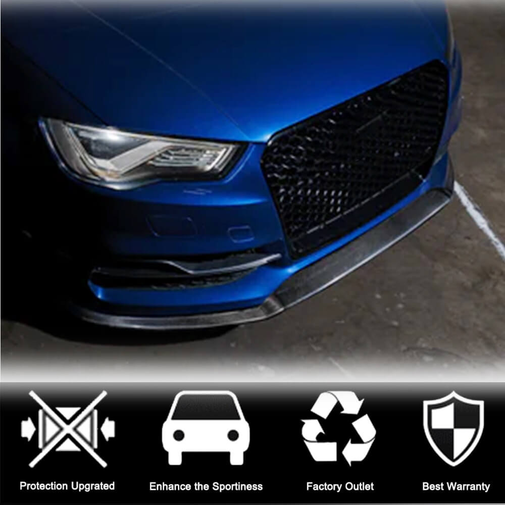 Front bumper lip Lip V1 (for S-Line Sedan 2012-2016, Carbon) for Audi A3 2012-2020 - image 3