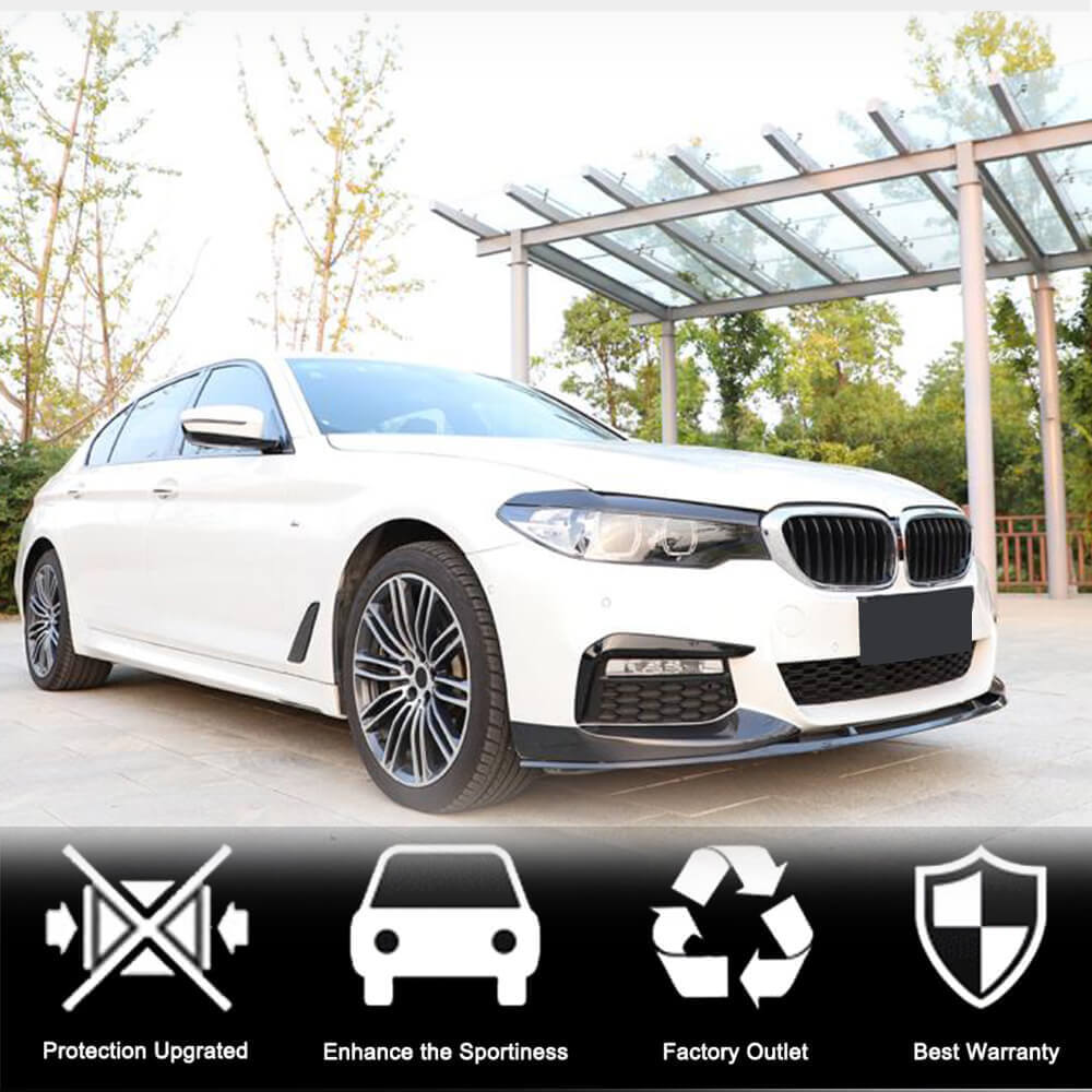 Front Bumper Splitters Carbon Fiber V2 (for M-Sport 2017-2020) for BMW 5 Series G30/31 2017-2023 - image 3