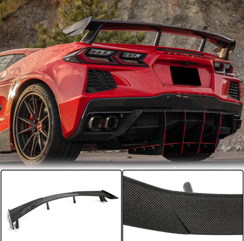 Body Kit Set (2019-2022, Carbon) for Chevrolet Corvette C8 2019- - image 3