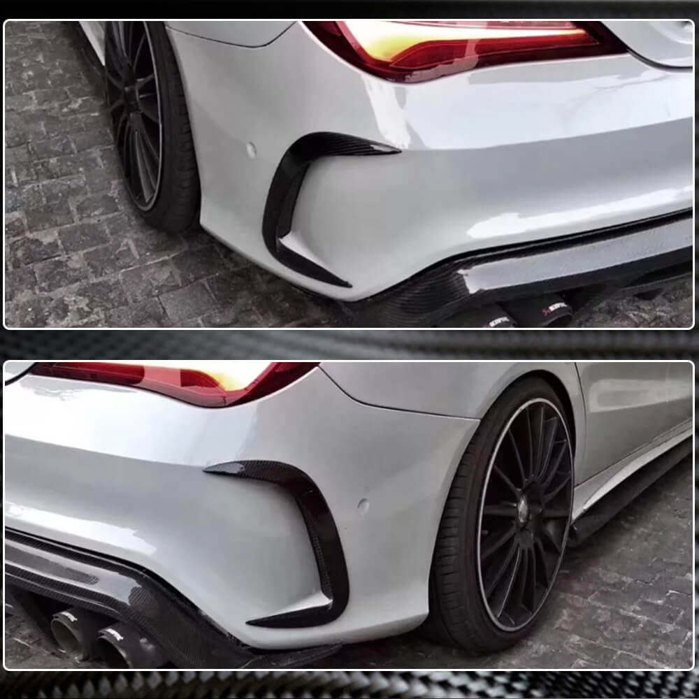 Rear Bumper Covers V1 (for AMG-Line / CLA45 AMG SD, Carbon) for Mercedes CLA C117 2013-2019 - image 3