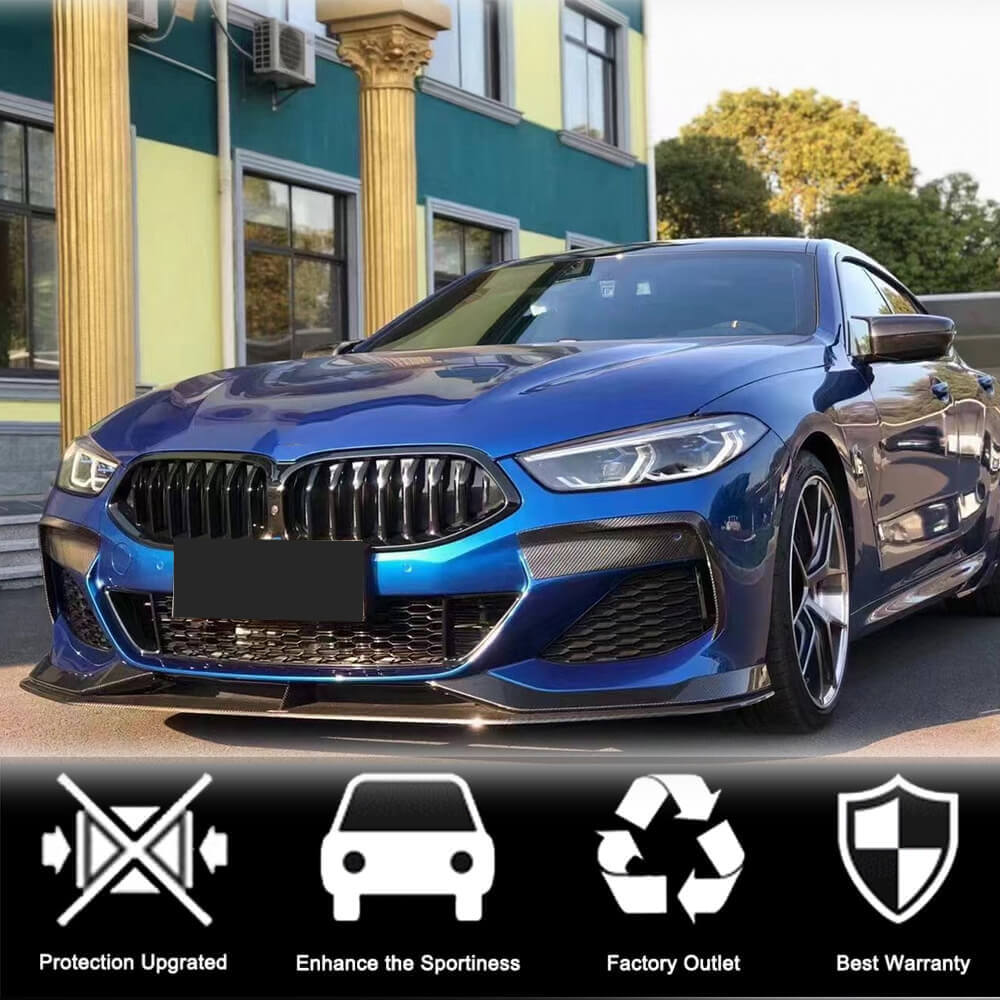 Front Bumper Lip V1 (for M-Sport, Carbon) for BMW 8 Series G14/G15/G16 2018- - image 3