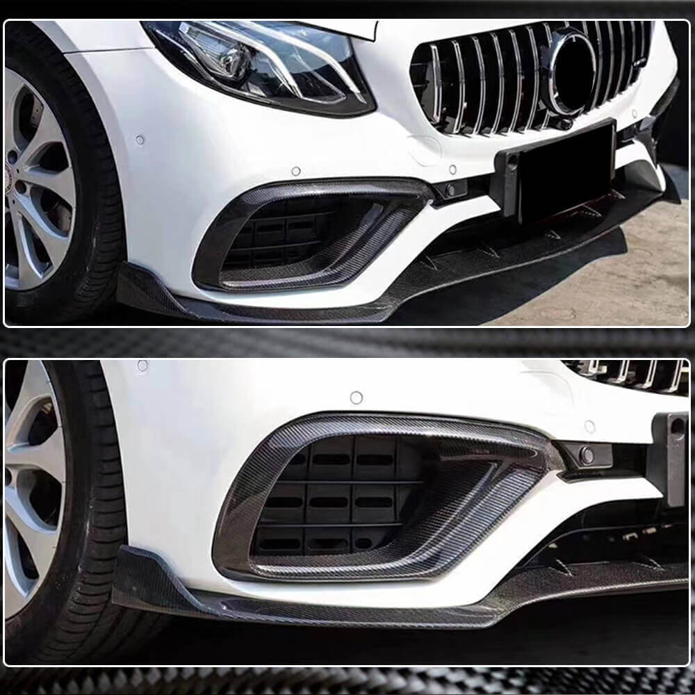 Covers on the front bumper (for E63 AMG 2016-2019, Carbon) for Mercedes E-class W213 2016-2023 - image 3