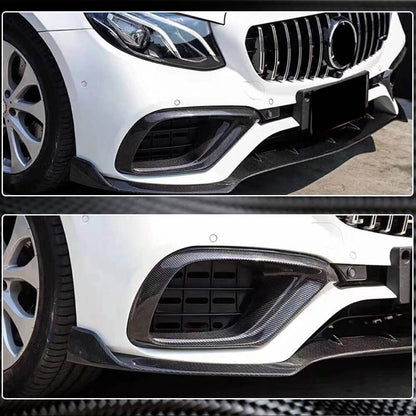 Covers on the front bumper (for E63 AMG 2016-2019, Carbon) for Mercedes E-class W213 2016-2023 - image 3