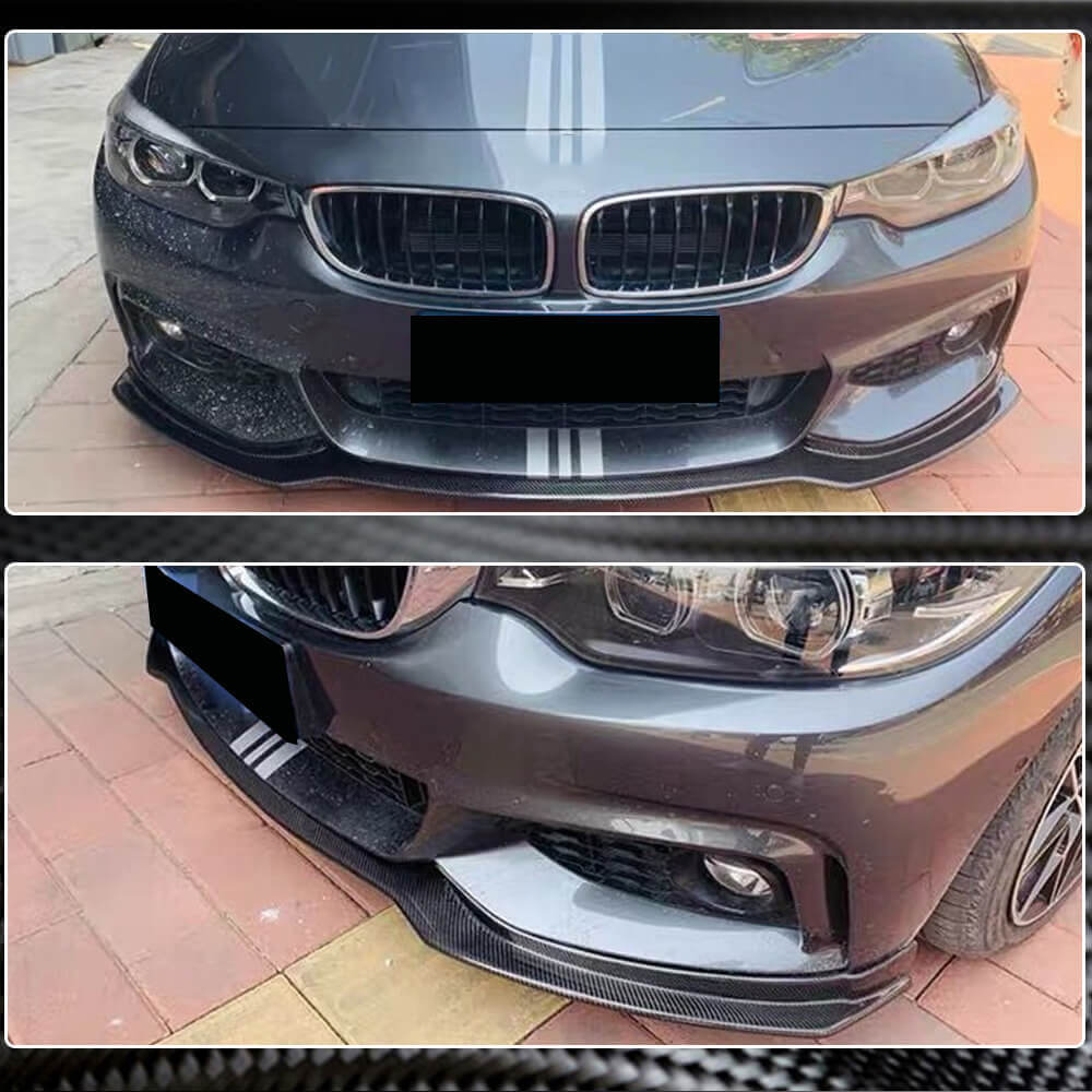 Front Bumper Lip Carbon Fiber V1 (M-Sport) for BMW 4 series F-32 2012-2020 - image 3