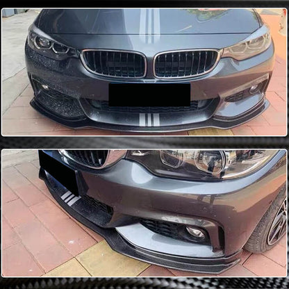 Front Bumper Lip Carbon Fiber V1 (M-Sport) for BMW 4 series F-32 2012-2020 - image 3