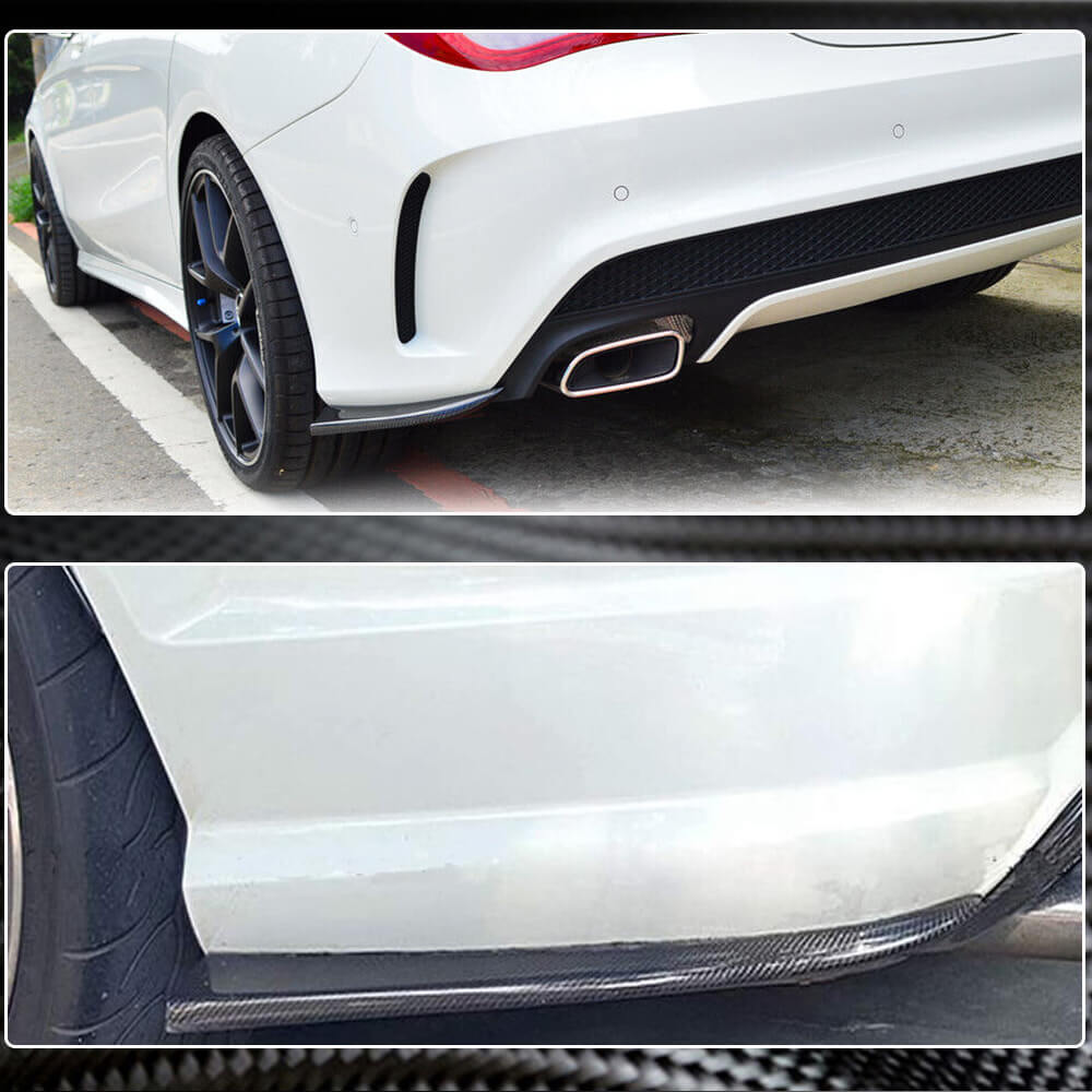 Covers on the rear bumper V3 (for AMG-Line / CLA45 AMG SD, Carbon) for Mercedes CLA C117 2013-2019 - image 3