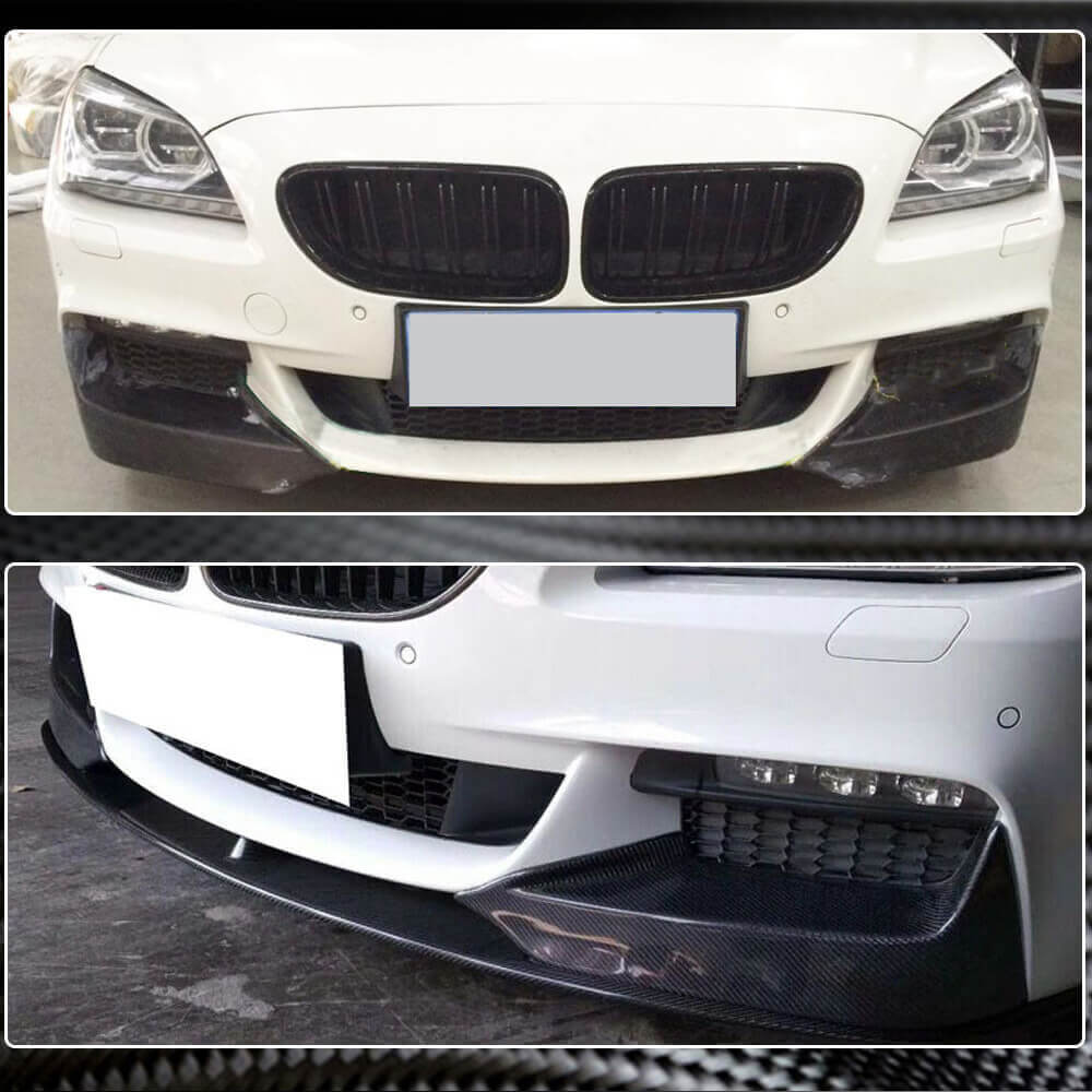 Front Bumper Splitters Carbon Fiber V2 (for M-Sport) for BMW 6 F12/F13/F06 2011-2015 - image 3