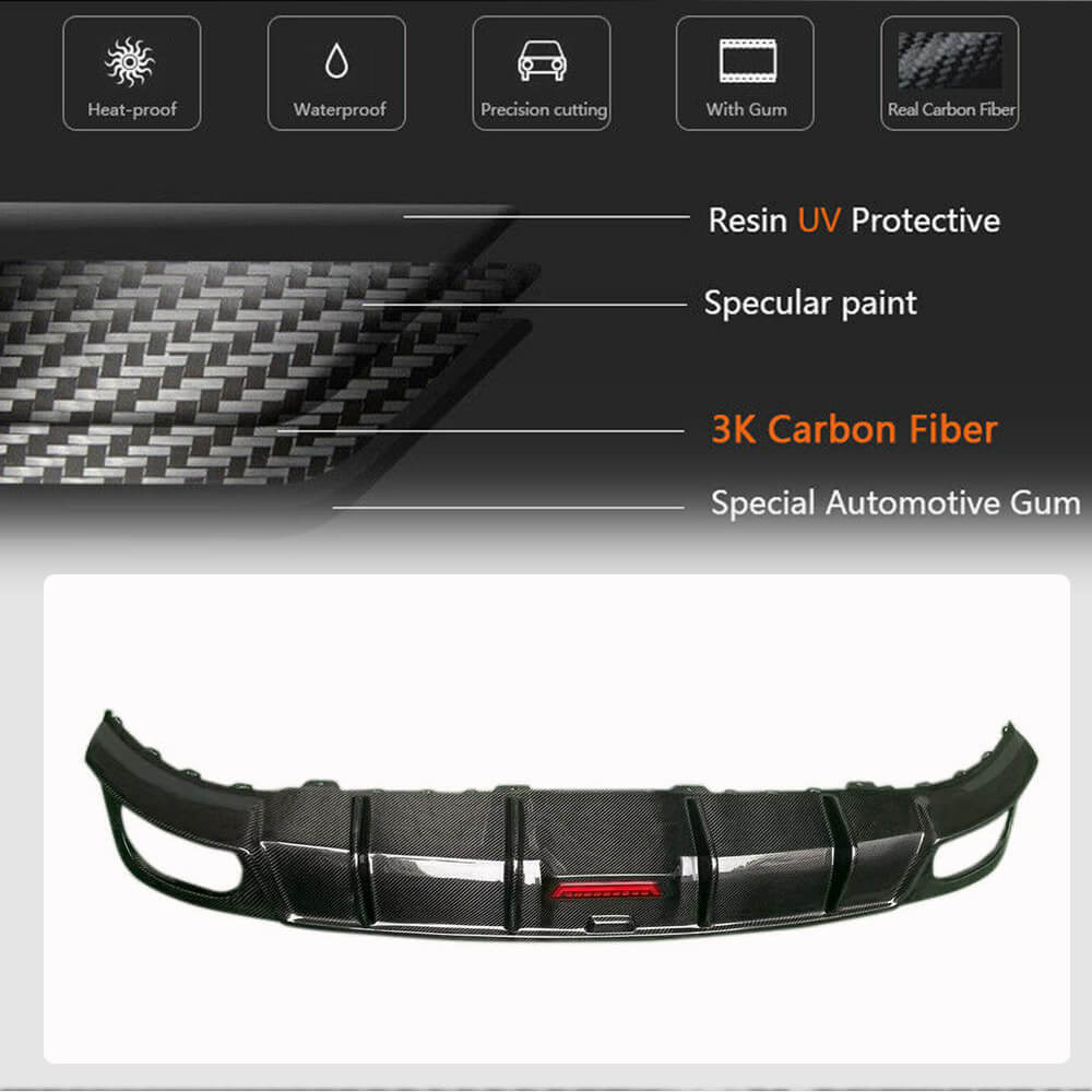 Rear Bumper Diffuser (Carbon) for Audi Q8 2018- - image 3