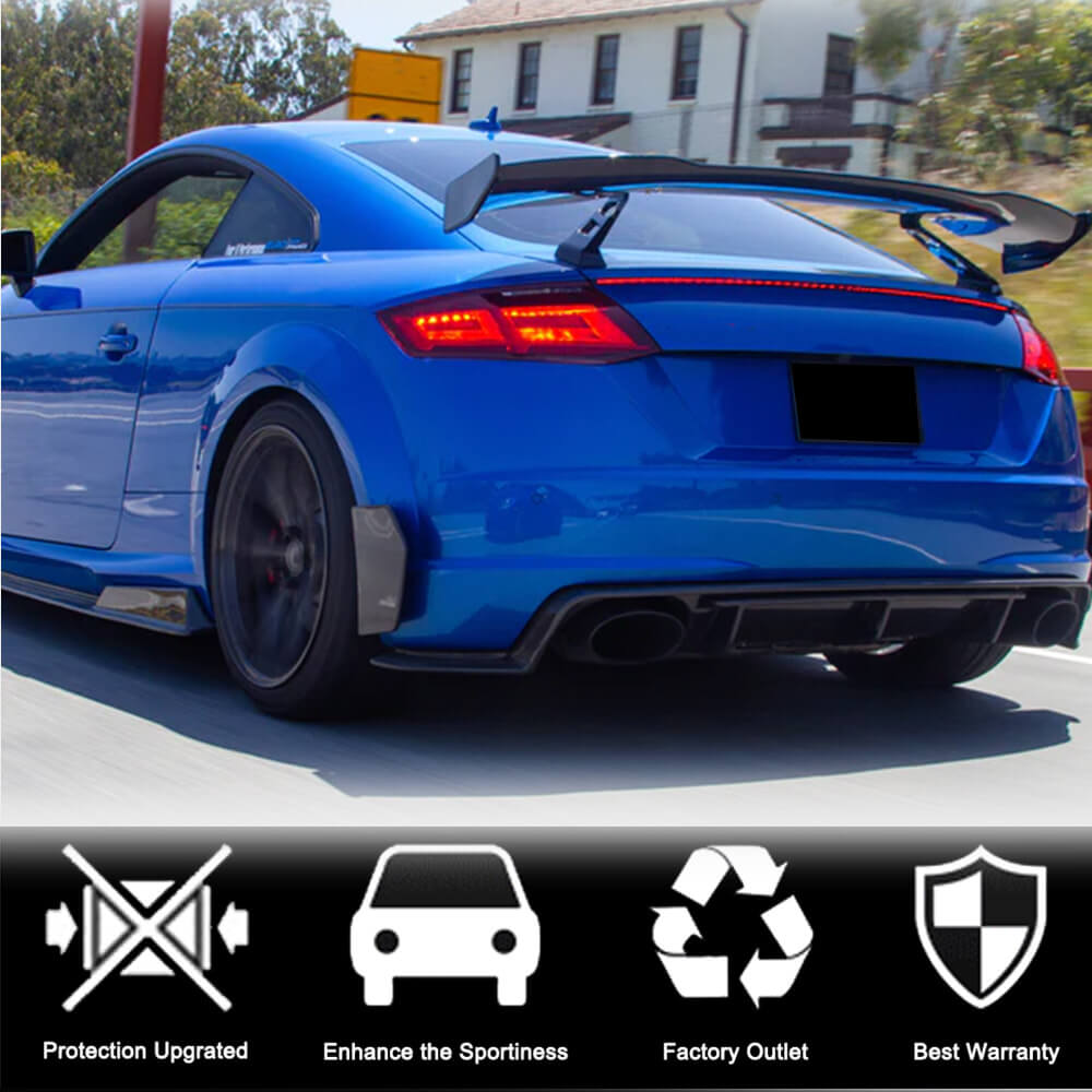 Rear Bumper Flap Extensions (for S-line/TTS/TTRS, 2014-2019, Carbon) for Audi ТТ 2014-2023 - image 3