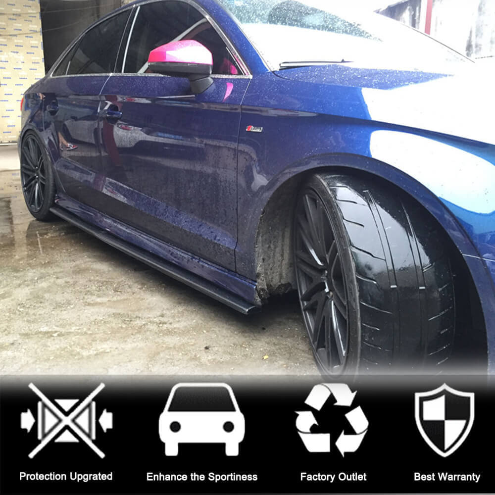Side Skirts V3 (for S-Line Sedan, Carbon) for Audi A3 2012-2020 - image 3