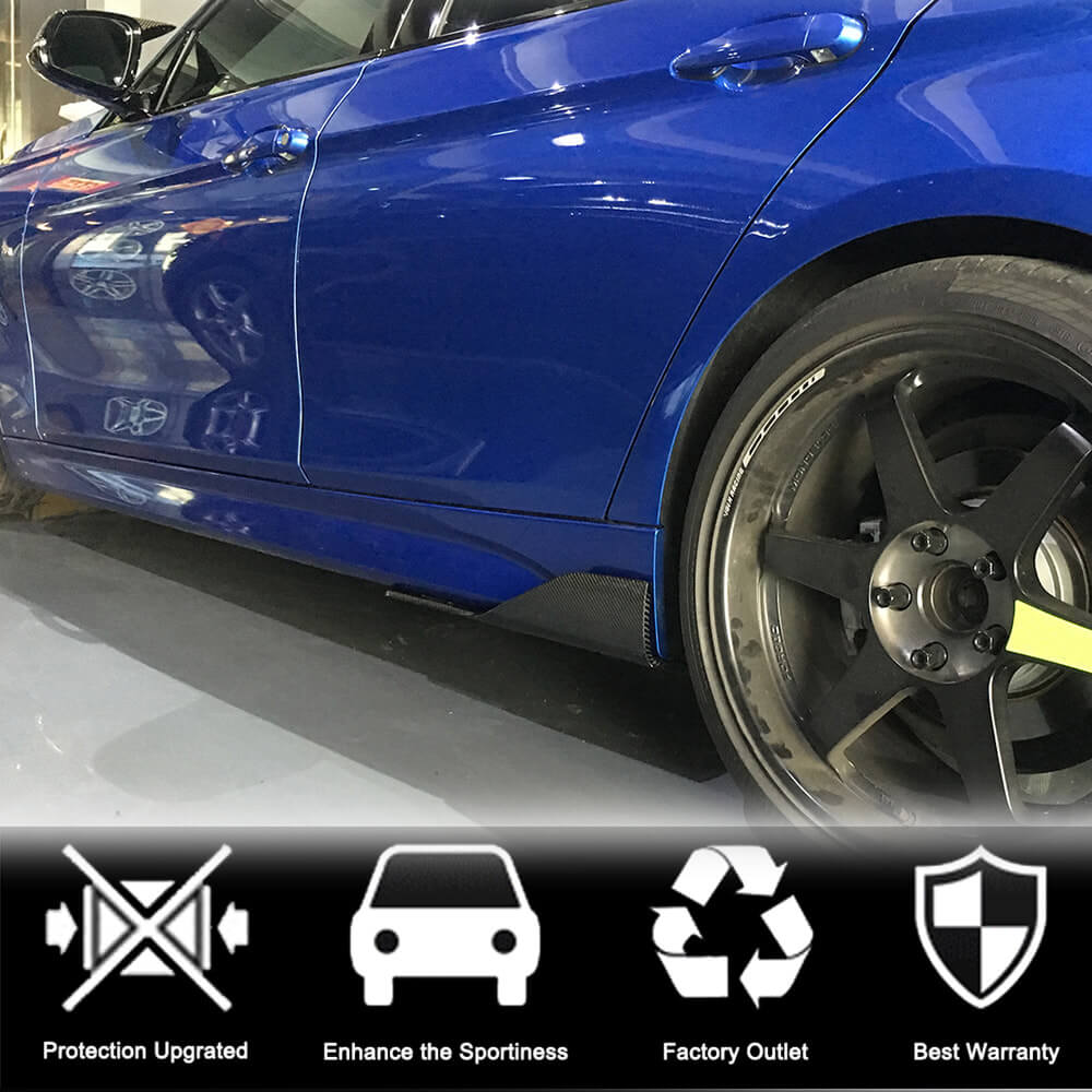 Side Skirt Extensions V2 (for F30 M-Sport, Carbon) for BMW 3 Series F-30/31/34 2012-2019 - image 3