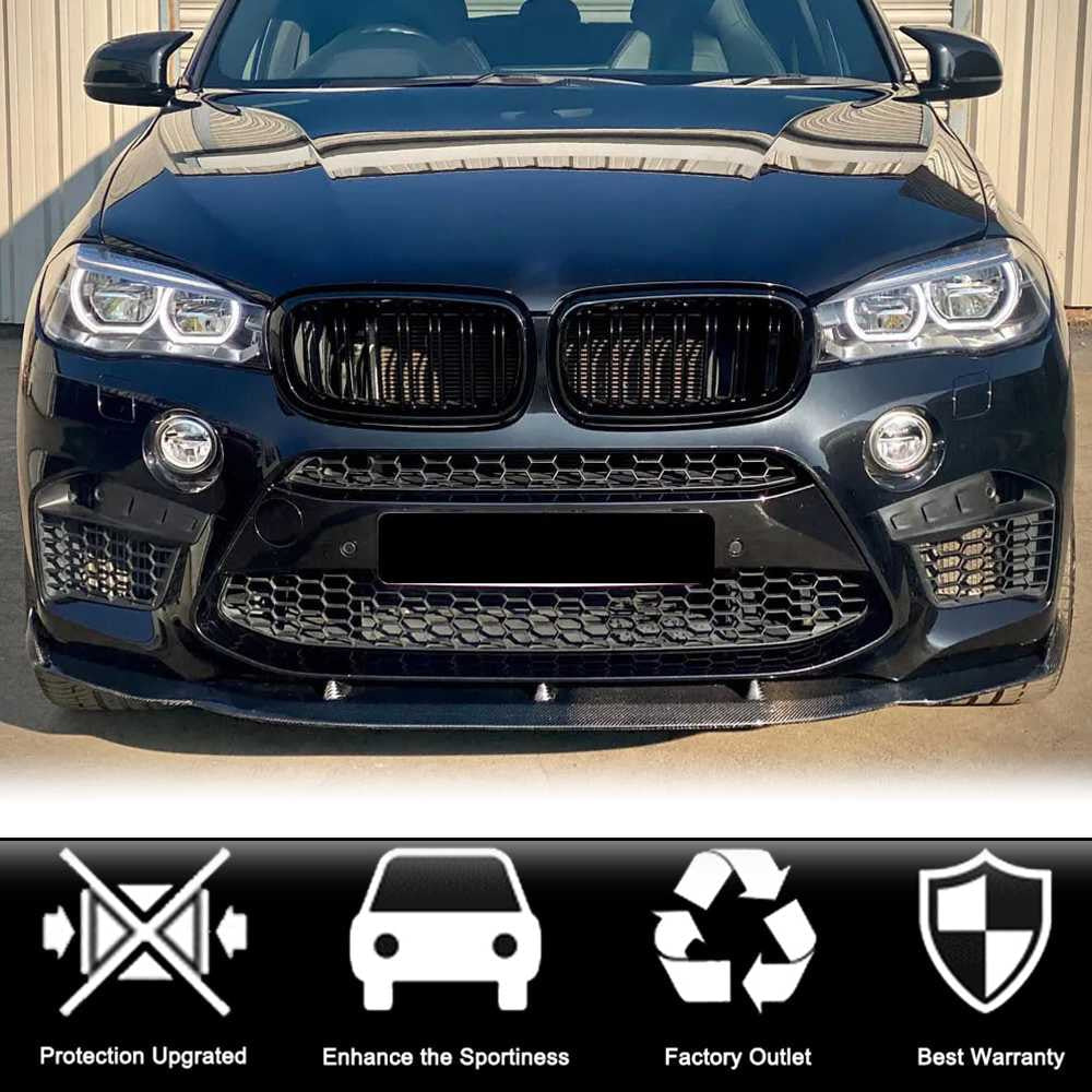 Front Bumper Lip Carbon Fiber V3 (for F85) for BMW X5 F-15 2013-2018 - image 3