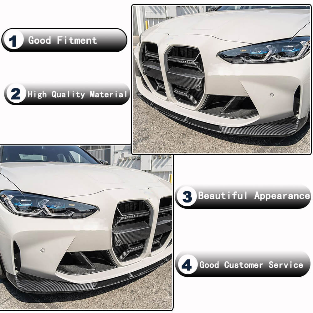 Front Bumper Lip Carbon Fiber V7 (for G80) for BMW 3 series G20/21 2018- - image 3
