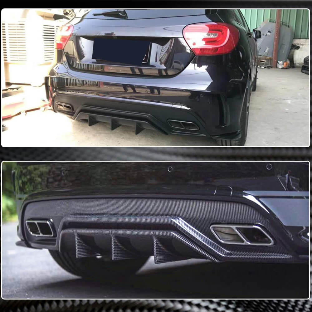 Rear Bumper Diffuser V2 (for AMG-Line / A45 AMG HB) for Mercedes A-сlass W176 2012-2018 - image 3
