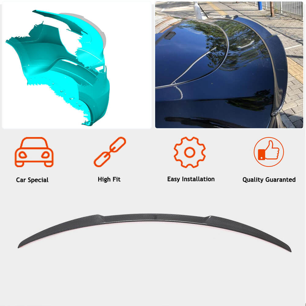 Rear Trunk Spoiler Dry Carbon Fiber V7 (2020-2023) for Tesla Model Y - image 3