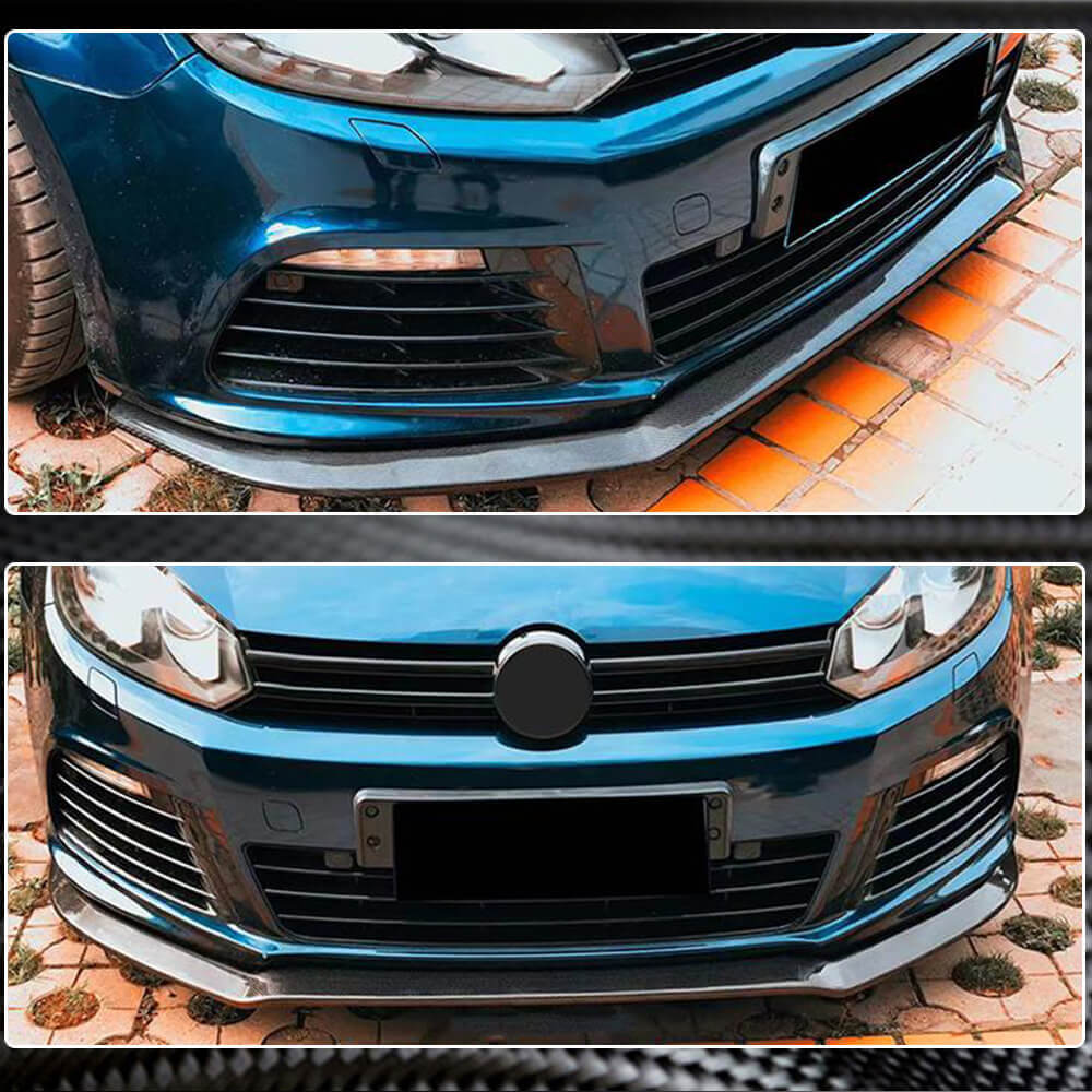 Front Bumper Lip V2 for R HB 2010-2013 Carbon for Volkswagen Golf 6 2008-2014 - image 3
