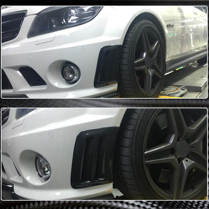 Covers on the front bumper (for C63 AMG Sedan 2008-2011, Carbon) for Mercedes C-class W204 2007-2015 - image 3