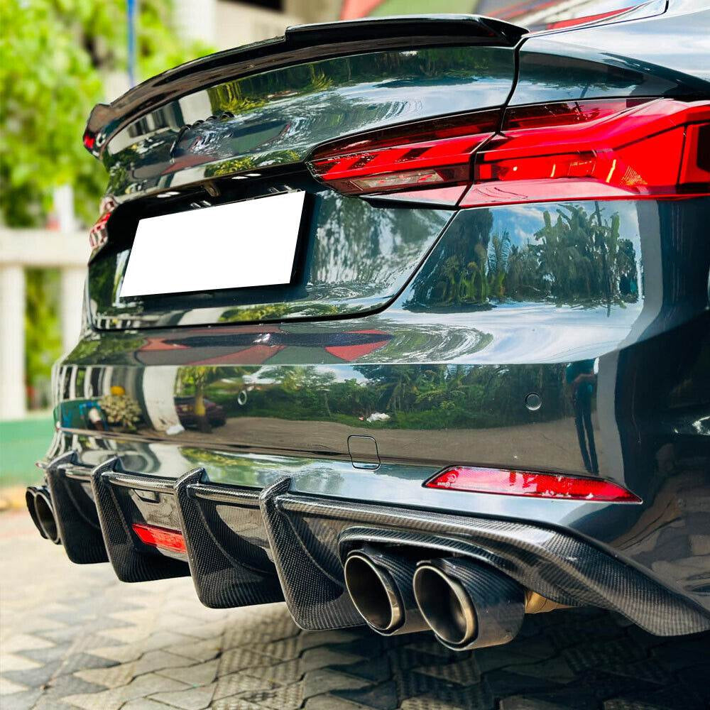Rear Bumper Diffuser V1 (for S-Line 2016-2020, Carbon) for Audi A5 2016-2025 - image 3