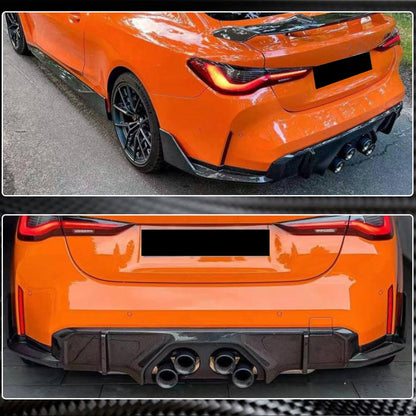 Rear Bumper Diffuser Dry Carbon Fiber V2 (for G80) for BMW 3 series G20/21 2018- - image 3