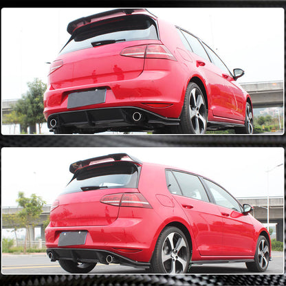 Rear Bumper Diffuser V3 (for Base/GTI HB 2012-2017, Carbon) for Volkswagen Golf 7/E-Golf 2012-2020 - image 3
