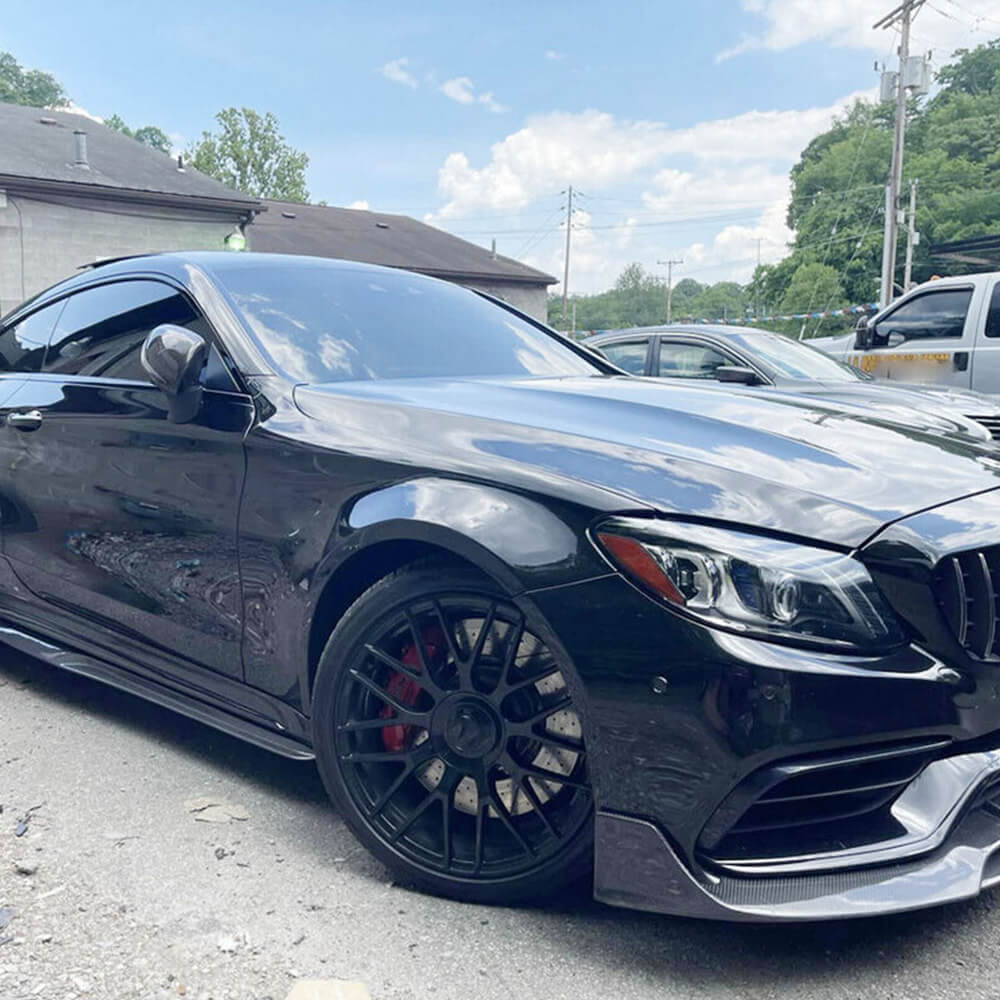 Side Skirts V4 (for C43/C63 AMG 2015-2019, Carbon) for Mercedes C-сlass W205 2014-2021 - image 3