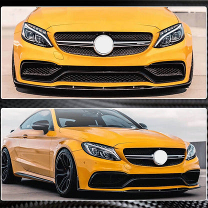 Lip V1 front bumper cover (for coupe/cabriolet C63 AMG 2015-2019, Carbon) for Mercedes C-class W205 2014-2021 - image 3