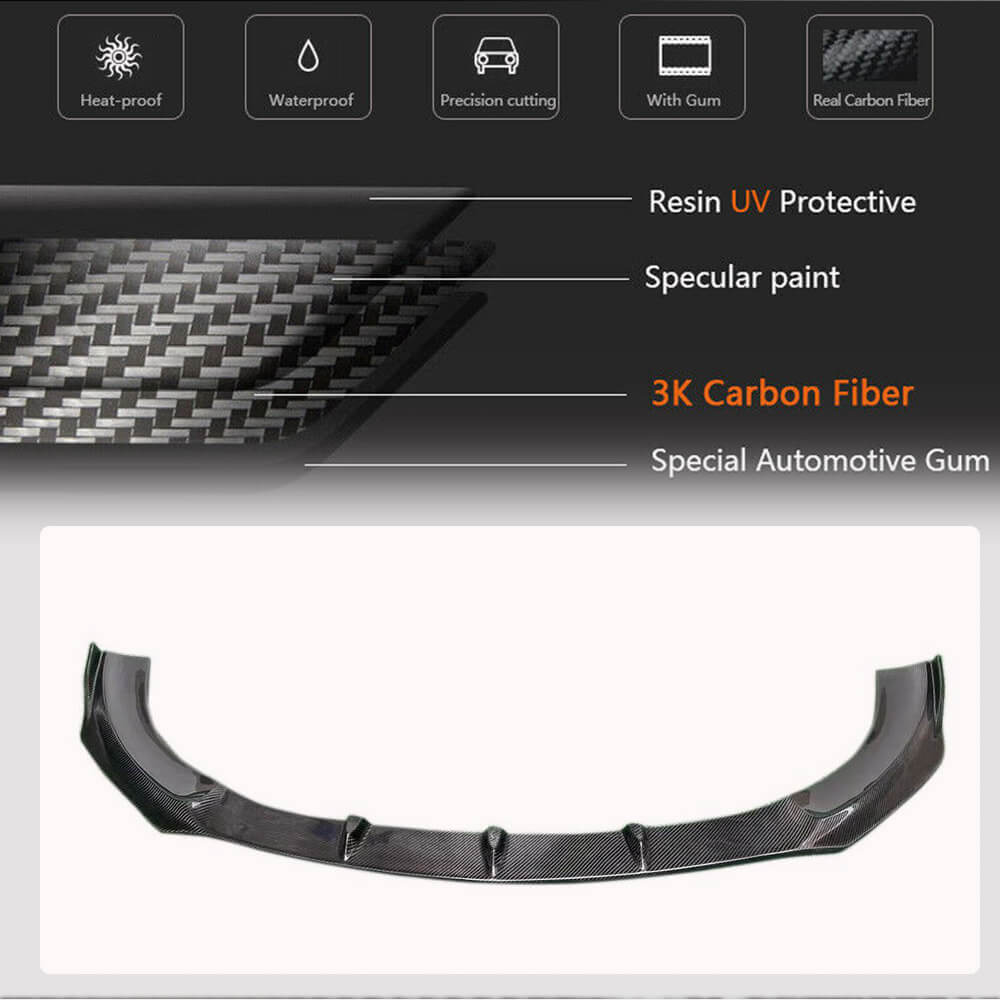 Front Bumper Lip Spoiler (for SD 2019-2022, Carbon) for Mercedes CLA C118 2019- - image 3