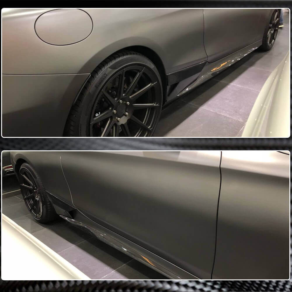 Side Skirt Extensions (for AMG-Line 2015-2018, Carbon) for Mercedes S-class C217 Coupe 2014-2020 - image 3