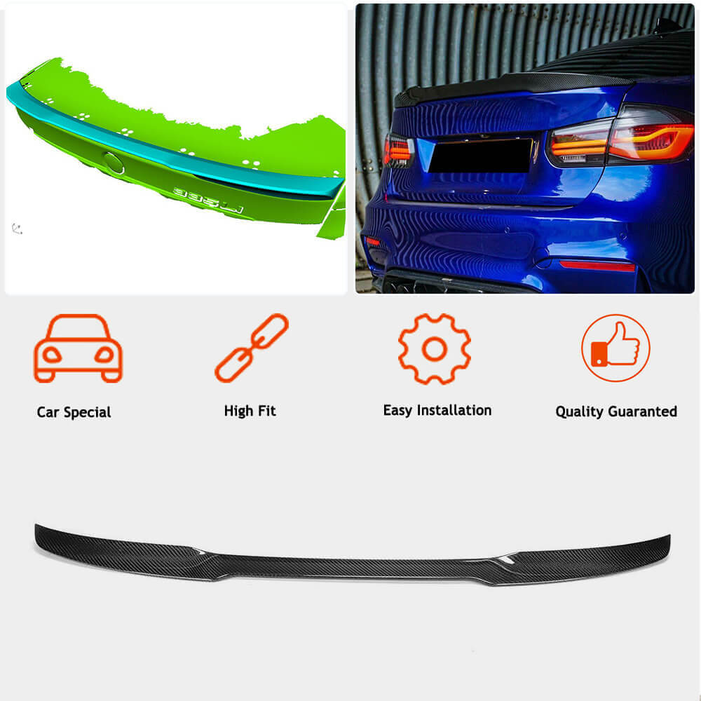 Rear Trunk Spoiler Carbon Fiber V9 (SD) for BMW 3 series F-30/31/34 2012-2019 - image 3