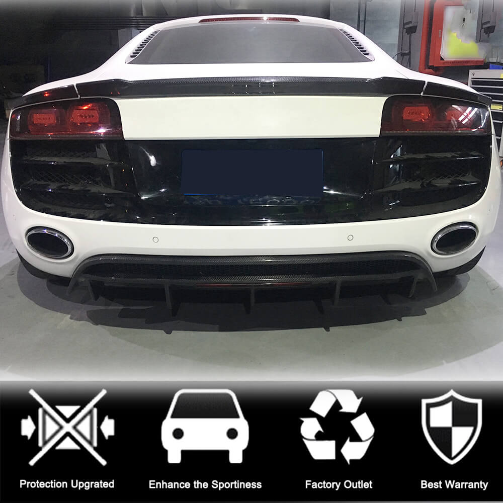 Rear Bumper Diffuser (Carbon) for Audi R8 2006-2015 - image 3