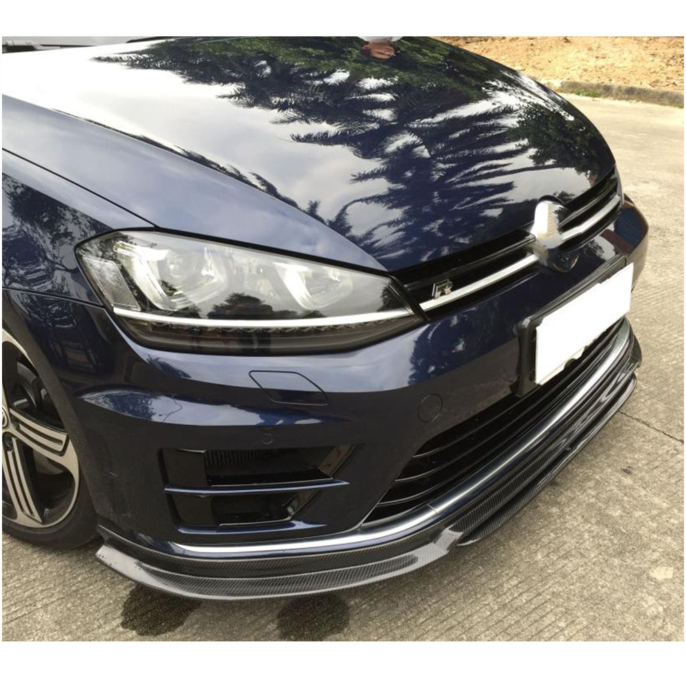 Front Bumper Lip Spoiler (for R/R-Line 2012-2017, Carbon) for Volkswagen Golf 7/E-Golf 2012-2020 - image 3