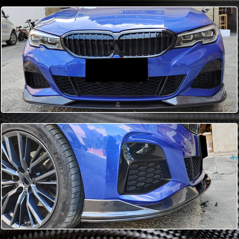 Front Bumper Lip Carbon Fiber V2 (2019-2022 M-Sport) for BMW 3 series G20/21 2018- - image 3