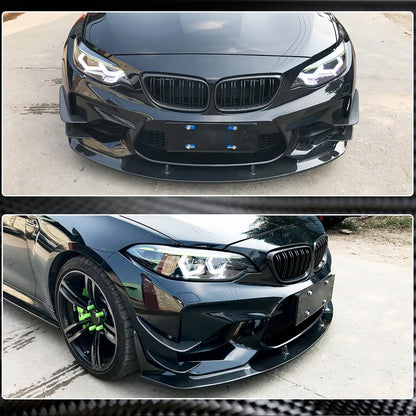 Front Bumper Lip V6 for F87 M2, Carbon for BMW 2 Series F22/F23 2014-2021 - image 3