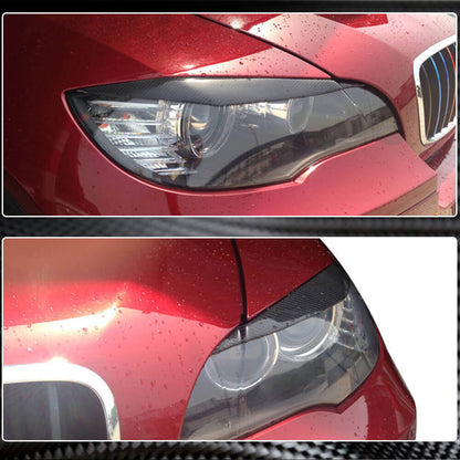 Headlight Eyebrows Lamp Eyelids Carbon Fiber for BMW X6 E-71 2008-2014 - image 3