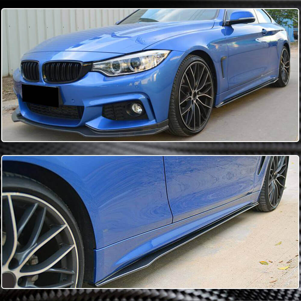 Side Skirts Carbon Fiber V2 (for M-Sport) for BMW 4 series F-32 2012-2020 - image 3