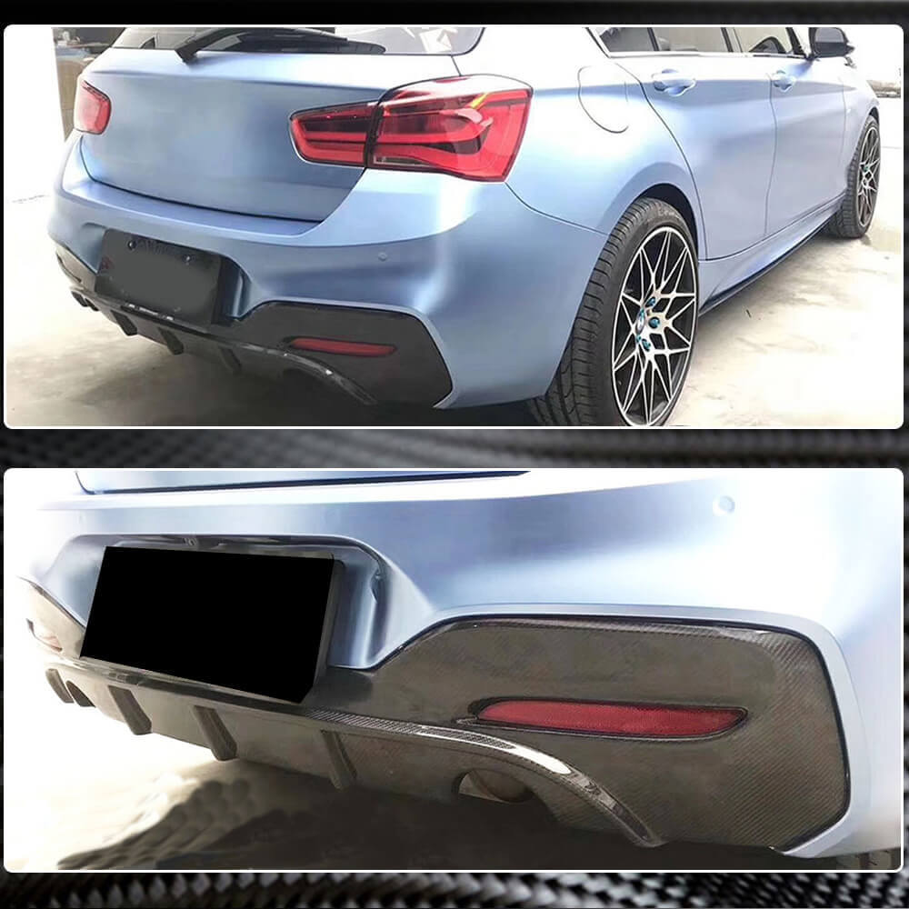 Rear Bumper Diffuser Carbon Fiber (2015-2019, M Sport) for BMW 1 series F20/21 2011-2019 - image 3