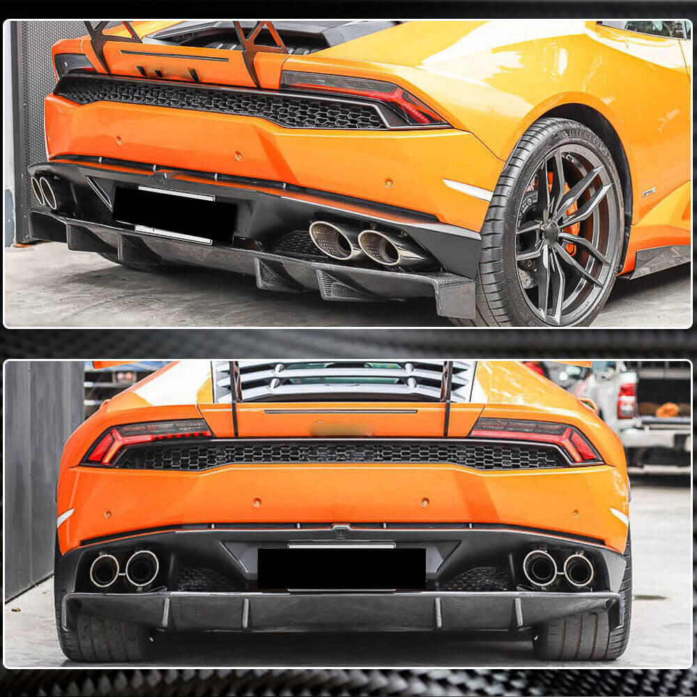 Rear Bumper Diffuser V1 (Carbon) for Lamborghini Huracan 2014- - image 3
