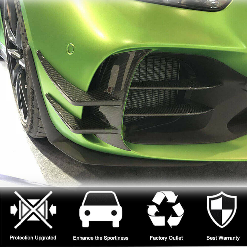 Front bumper extensions V1 (for GT R 2016-2019, Carbon) for Mercedes AMG GT C190/R190 2014-2022 - image 3
