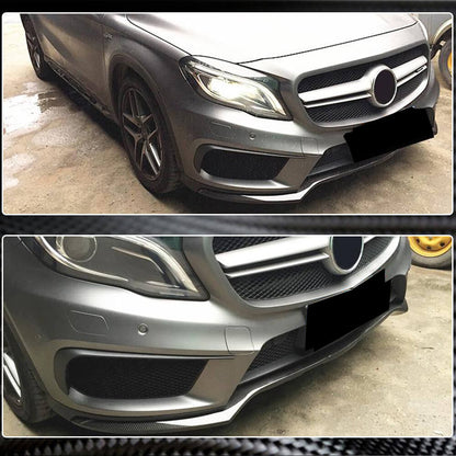 Front Bumper Lip Spoiler (for GLA45 AMG 2013-2016, Carbon) for Mercedes GLA X156 2014-2019 - image 3